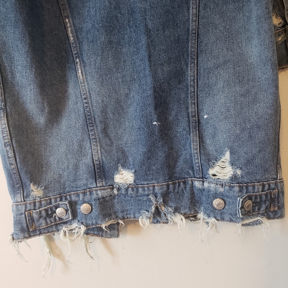 Zara Trafaluc Distressed Jean Jacket - Picture 6 of 11